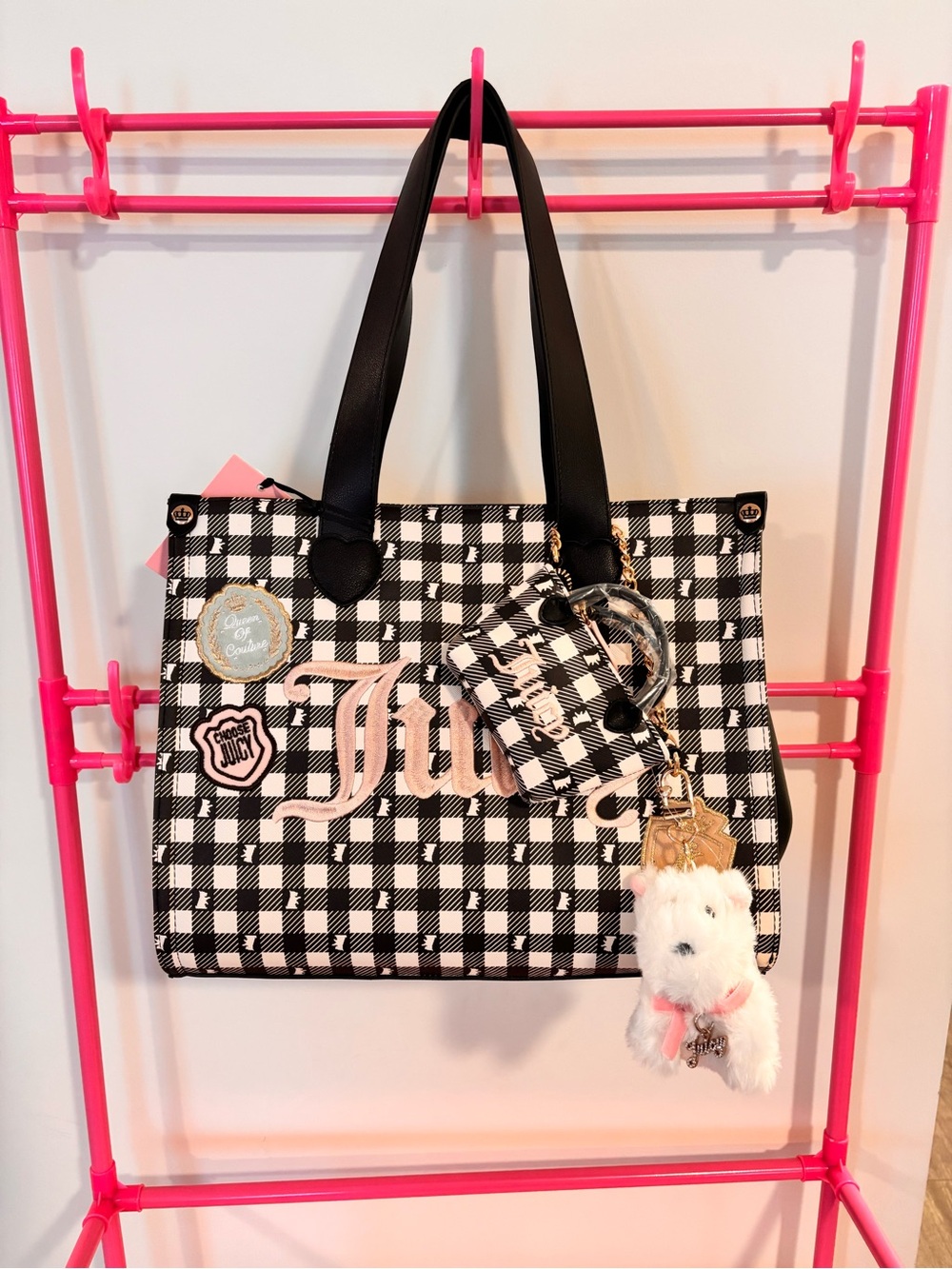 🖤🤍 Juicy Couture Study In Style Scottie Tote Bag - Liquorice